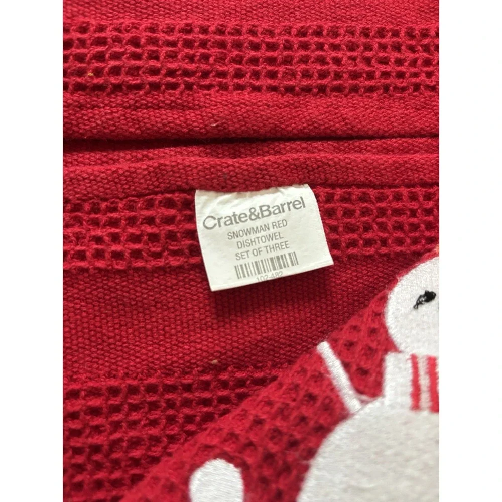 Crate And Barrel Snowman Kitchen Towels. Set Of 2